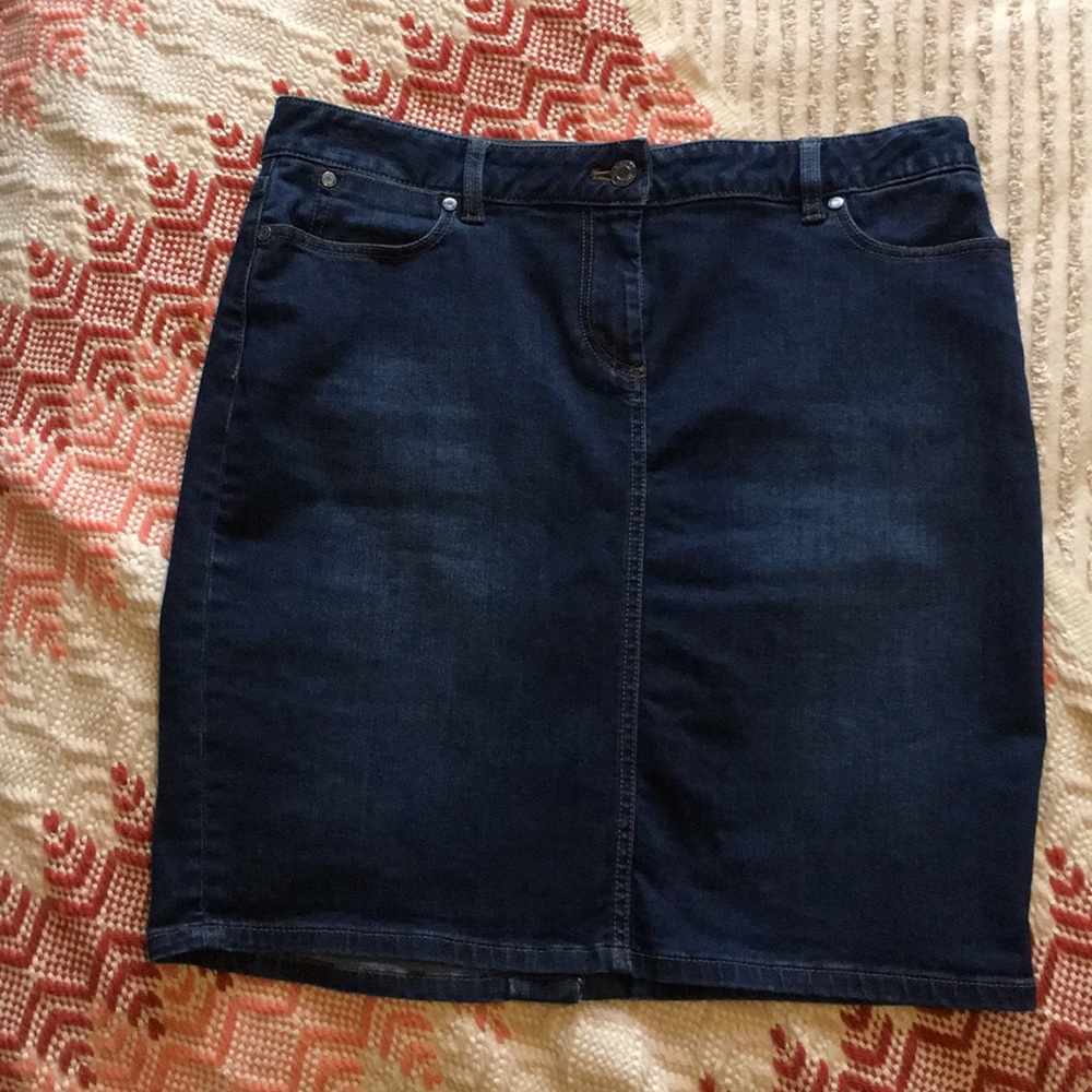 Talbots blue jean skirt